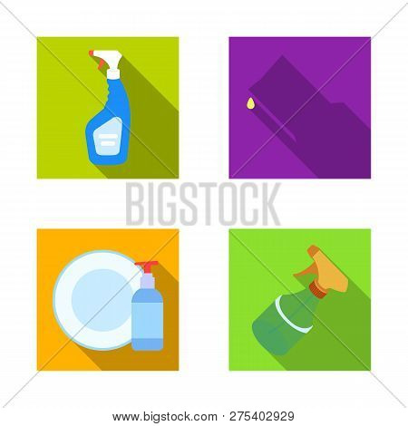 Vector Illustration Of Sprayer And Liquid Logo. Set Of Sprayer And Pesticide Vector Icon For Stock.