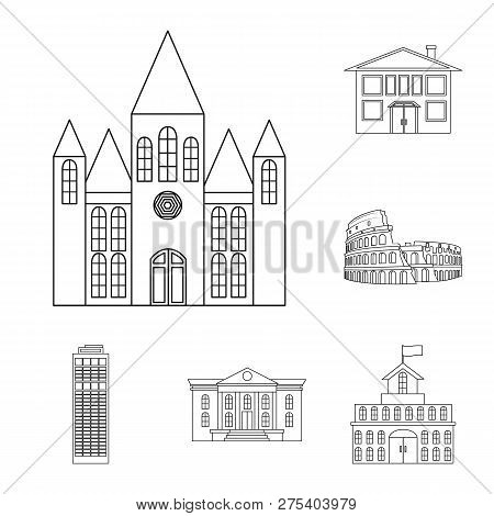 Vector Illustration Of Building And City Icon. Set Of Building And Business Stock Vector Illustratio