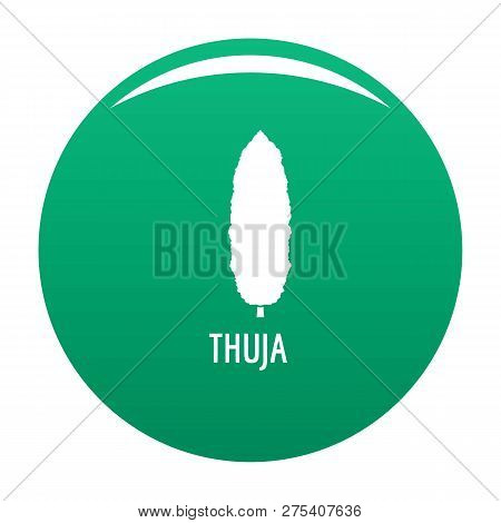 Thuja Tree Icon. Simple Illustration Of Thuja Tree Vector Icon For Any Design Green