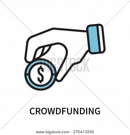 Crowdfunding Icon Isolated On White Background. Crowdfunding Icon Simple Sign. Crowdfunding Icon Tre