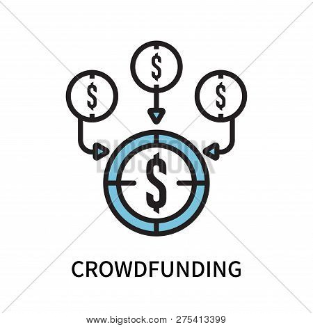 Crowdfunding Icon Isolated On White Background. Crowdfunding Icon Simple Sign. Crowdfunding Icon Tre