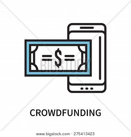 Crowdfunding Icon Isolated On White Background. Crowdfunding Icon Simple Sign. Crowdfunding Icon Tre