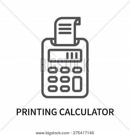 Printing Calculator Icon Isolated On White Background. Printing Calculator Icon Simple Sign. Printin