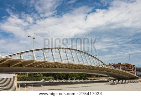 Alameda Exposicion Bridge On Turia  In Valencia, Spain