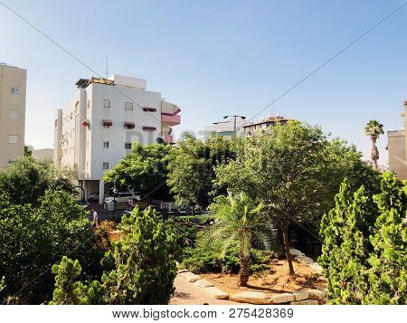 Residential Buildings And Surrounded With Green Plants In  Rishon Le Zion.