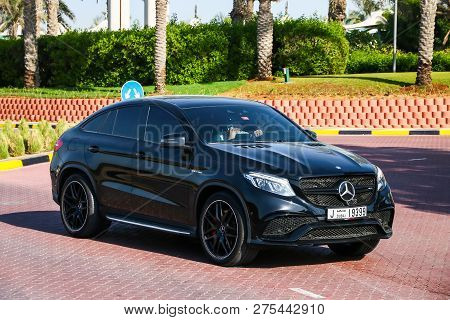 Dubai, Uae - November 15, 2018: Black Motor Car Mercedes-benz C292 Gle63 Amg In The City Street.