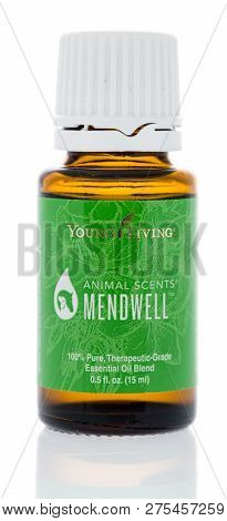 Winneconne, Wi - 18 November 2018: A Bottle Of  Young Living Animal Scents Mendwell Essential Oil Bl