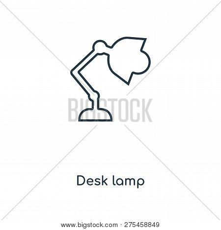 Desk Lamp Icon In Trendy Design Style. Desk Lamp Icon Isolated On White Background. Desk Lamp Vector