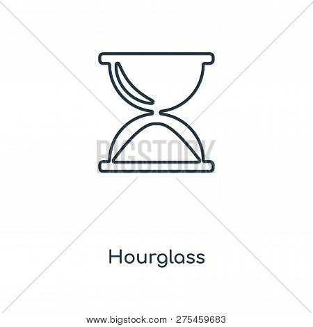 Hourglass Icon In Trendy Design Style. Hourglass Icon Isolated On White Background. Hourglass Vector