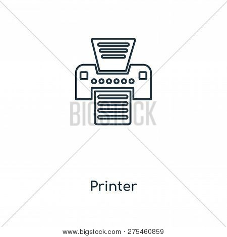Printer Icon In Trendy Design Style. Printer Icon Isolated On White Background. Printer Vector Icon 
