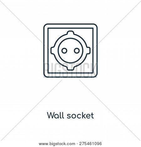 Wall Socket Icon In Trendy Design Style. Wall Socket Icon Isolated On White Background. Wall Socket 