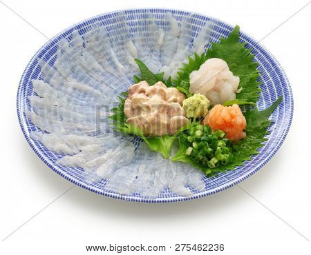 sashimi of kawahagi( thread-sail filefish ),  japanese cusine