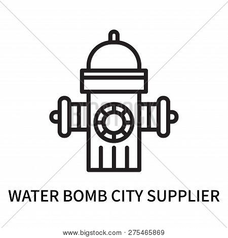Water Bomb City Supplier Icon Isolated On White Background. Water Bomb City Supplier Icon Simple Sig