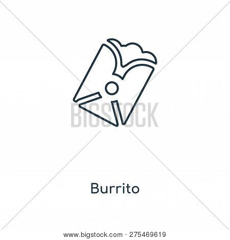 Burrito Icon In Trendy Design Style. Burrito Icon Isolated On White Background. Burrito Vector Icon 