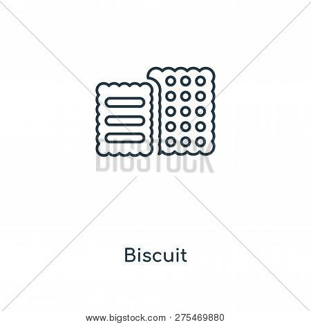 Biscuit Icon In Trendy Design Style. Biscuit Icon Isolated On White Background. Biscuit Vector Icon 