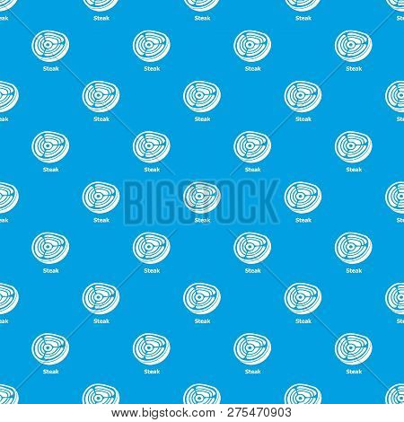 Steak Pattern Vector Seamless Blue Repeat For Any Use