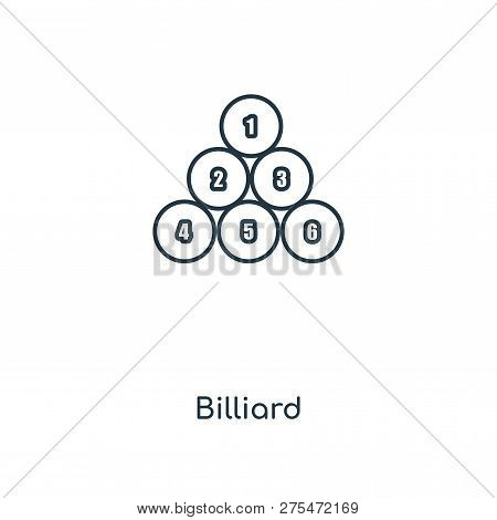 Billiard Icon In Trendy Design Style. Billiard Icon Isolated On White Background. Billiard Vector Ic
