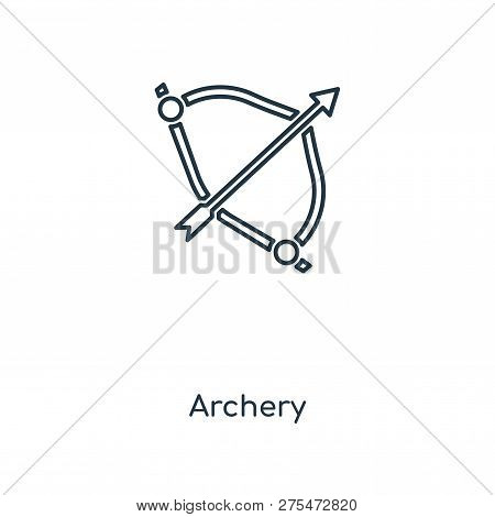 Archery Icon In Trendy Design Style. Archery Icon Isolated On White Background. Archery Vector Icon 