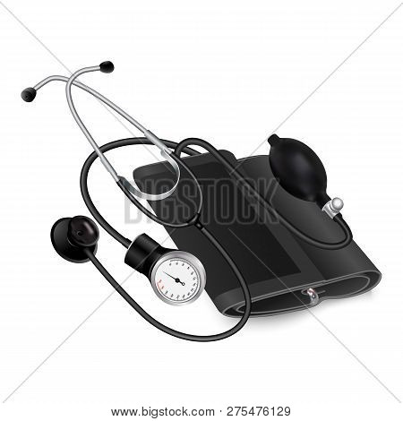 Medical Phonendoscope Icon. Realistic Illustration Of Medical Phonendoscope Vector Icon For Web Desi