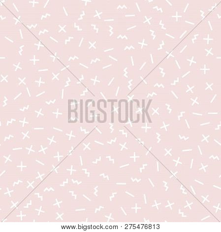 Memphis Seamless Pink Pattern. Retro Fashion 80-90s. Trendy Repetitive Backgrounds
