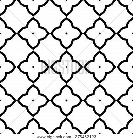 Geometric Minimal Abstract Pattern In Arabian Style. Seamless Vector Background.