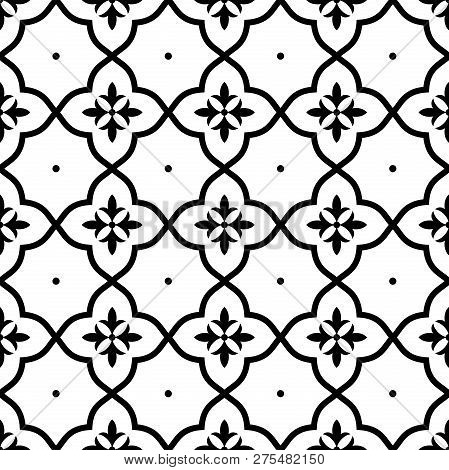 Abstract Floral Pattern In Arabian Style. Seamless Vector Background.