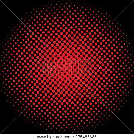 Halftone Red And Black Dot Background, Good For Print