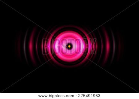 Abstract Light Pink Ring With Sound Waves Oscillating, Technology Background