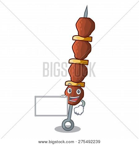 With Board Chickin Shish With Sticks A Cartoon