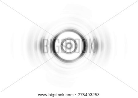 Abstract Black And White Circle Effect With Sound Waves Oscillating Background