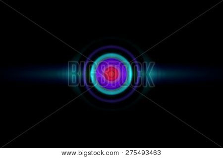 Abstract Red And Green Ring With Sound Waves Oscillating Background