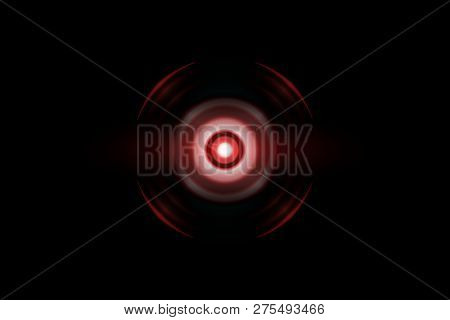 Abstract Red Circle Effect With Sound Waves Oscillating, Technology Background