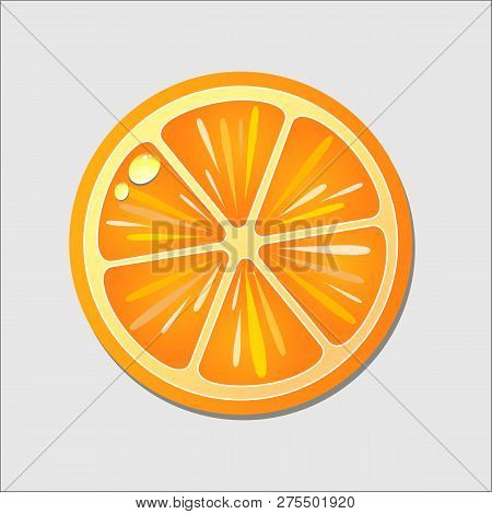 Orange Cut In Half. Citrus Isolated On White Background