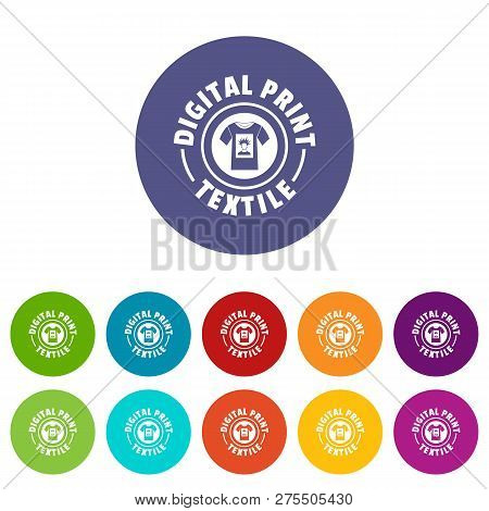 Digital Print Textile Icons Color Set For Any Web Design On White Background