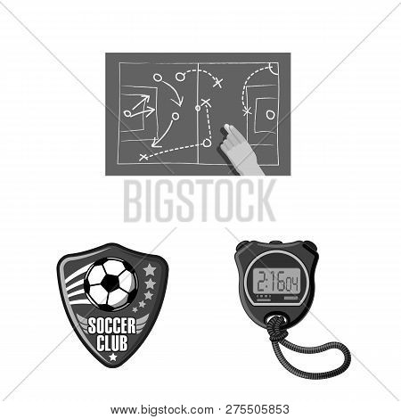 Isolated Object Of Soccer And Gear Logo. Set Of Soccer And Tournament Vector Icon For Stock.