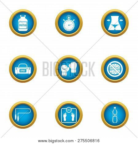 Athleticism Icons Set. Flat Set Of 9 Athleticism Icons For Web Isolated On White Background