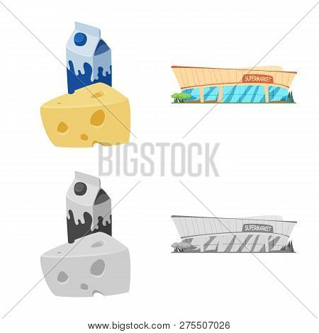 Vector Illustration Of Food And Drink Logo. Set Of Food And Store Vector Icon For Stock.