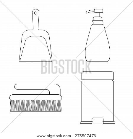 Vector Illustration Of Cleaning And Service Icon. Set Of Cleaning And Household Vector Icon For Stoc