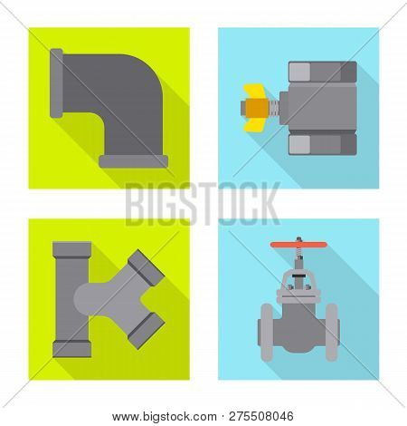 Vector Illustration Of Pipe And Tube Logo. Collection Of Pipe And Pipeline Vector Icon For Stock.