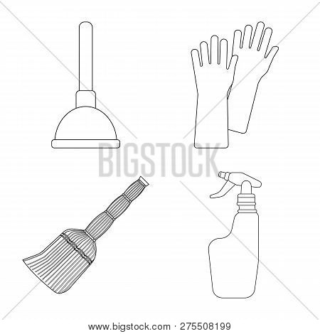 Vector Illustration Of Cleaning And Service Icon. Collection Of Cleaning And Household Vector Icon F