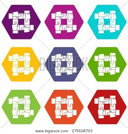 Like Icons 9 Set Coloful Isolated On White For Web