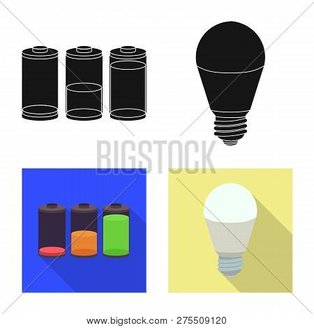 Vector Illustration Of Electricity And Electric Sign. Collection Of Electricity And Energy Vector Ic