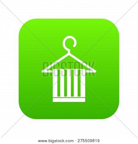 Scarf On A Coat Hanger Icon Digital Green For Any Design Isolated On White Illustration