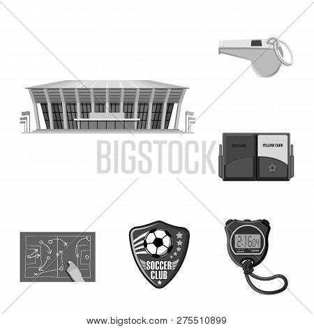 Vector Illustration Of Soccer And Gear Icon. Set Of Soccer And Tournament Stock Symbol For Web.