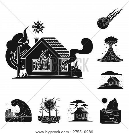 Vector Design Of Natural And Disaster Icon. Set Of Natural And Risk Vector Icon For Stock.