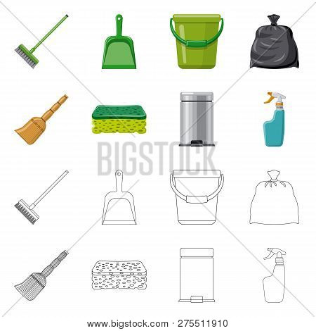 Vector Illustration Of Cleaning And Service Icon. Set Of Cleaning And Household Vector Icon For Stoc