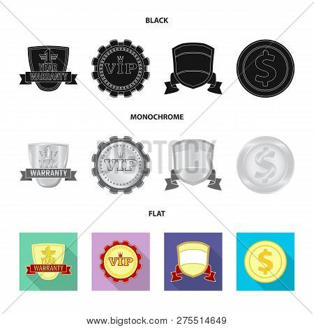 Vector Illustration Of Emblem And Badge Sign. Set Of Emblem And Sticker Stock Vector Illustration.