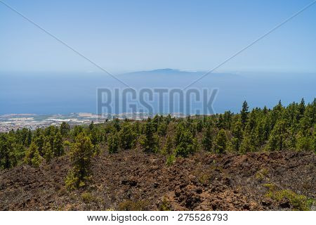 View Of The Western Slope Of The Island. Viewpoint - Mirador De Chirche. Tenerife. Canary Islands. S