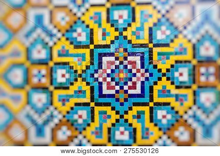 Oriental Ornamnets In Garden In Iran. Selective Focus.