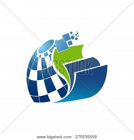 Smart Book Logo Design - Vector In Greem Blue Color